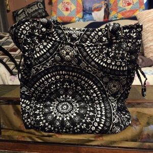 Vera Bradley Black and White Mandala Shoulder Bag